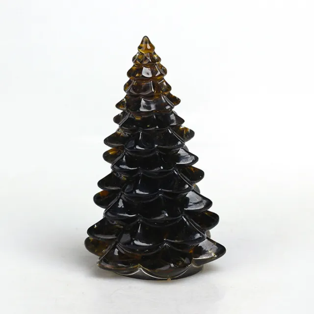 Christmas Tree Natural Quartz Crystal Healing Reiki Gemstones Carving Home Decor