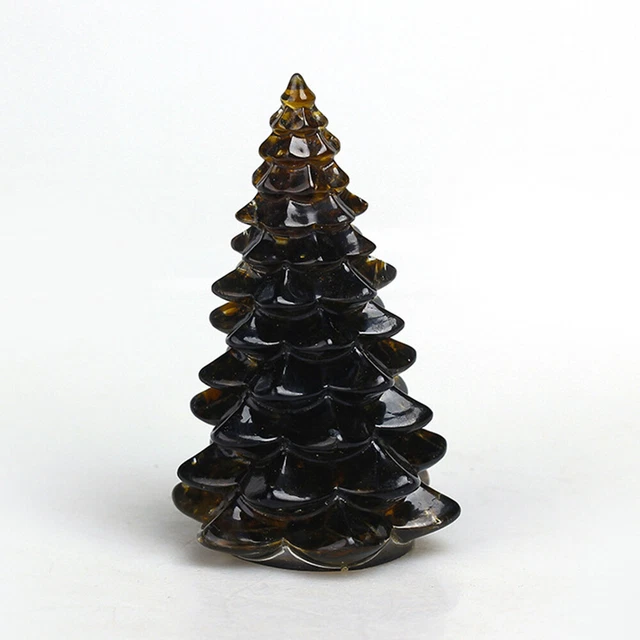 Christmas Tree Natural Quartz Crystal Healing Reiki Gemstones Carving Home Decor