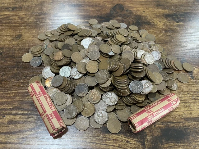 Wheat Penny Roll Lot 1909-1958 Wheat Pennies Fifty Random Coins