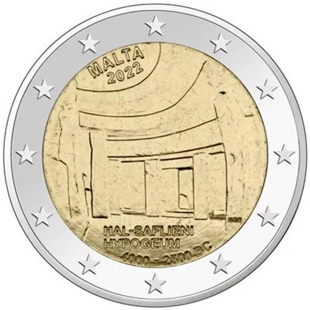 Malta - 2 Euro Commemorative 2022 Hipogeo by Hal Saflieni  - UNC FREE SHIPPING