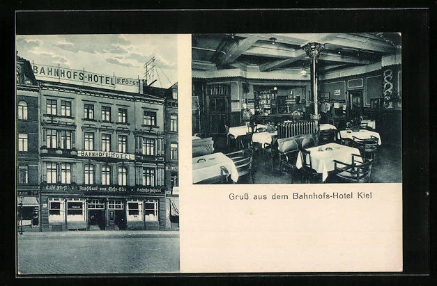 AK Kiel, Bahnhofs-Hotel von F. Först