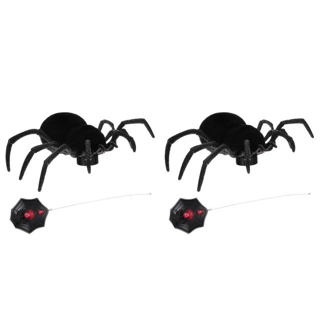 2 piezas Halloween Arañas aterradoras Plástico Araña Juguetes para Niños Figuras de Araña