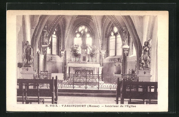 CPA Vassincourt, Interieur de l´Eglise