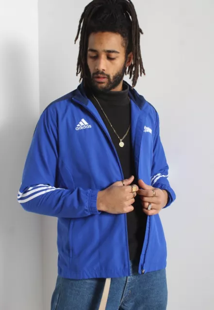 Vintage Adidas Sports Shell Jacket - Blue - Size Large L (B11)