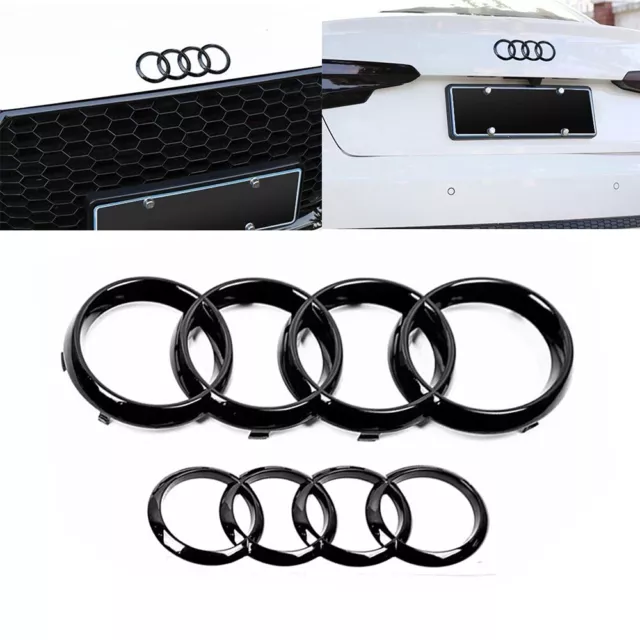 Avant Arriere Logo Emblème Sigle Audi A1 A3 A4 A5 A6 Q3 Q2 Q5 Noir Grille