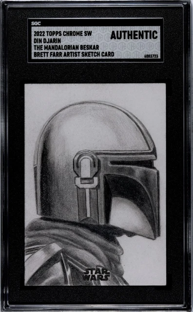 2022 Topps Star Wars The Mandalorian Din Djarin Artist Sketch SGC A 1/1 Auto