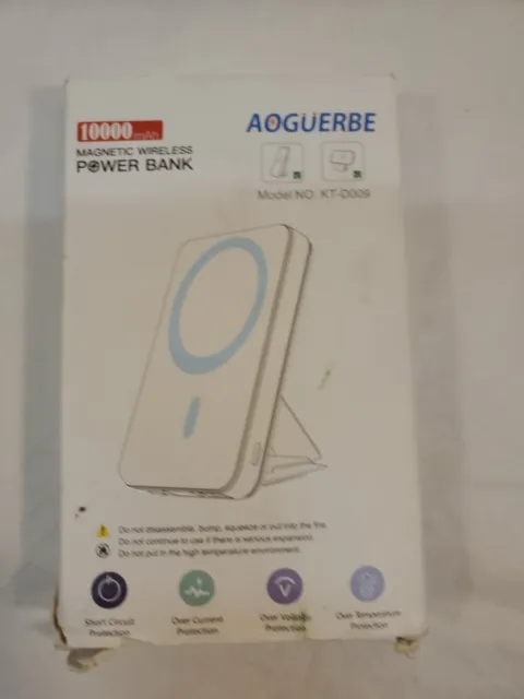 AOGUERBE Magnetic Power Bank, 10000mAh Foldable Wireless Portable Charger...