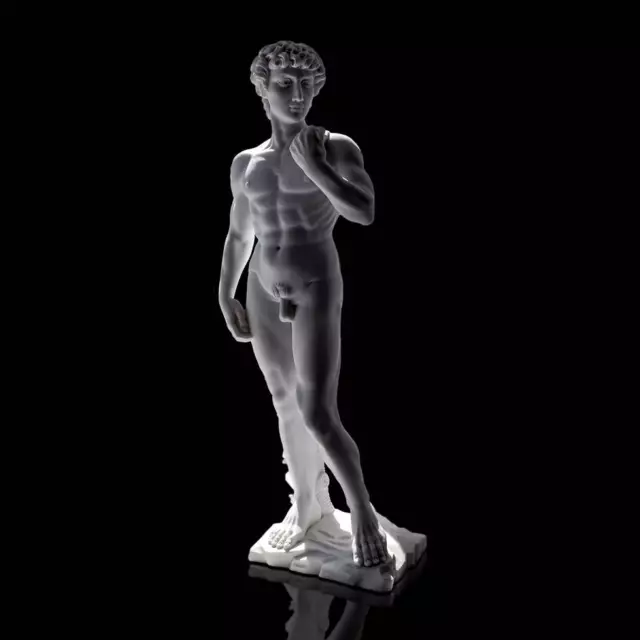 David Michelangelo Escultura Mármol Blanco Carrara Italian Marble A 60cm
