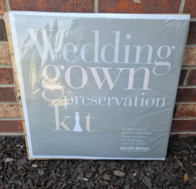 New David's Bridal Wedding Gown Preservation Box Kit Dress Storage Retail $189