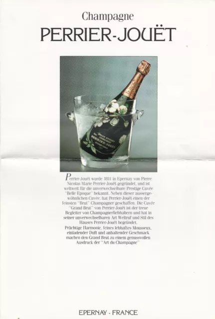 B3 Dépliant publicitaire CHAMPAGNE PERRIER JOUET EPERNAY France en allemand