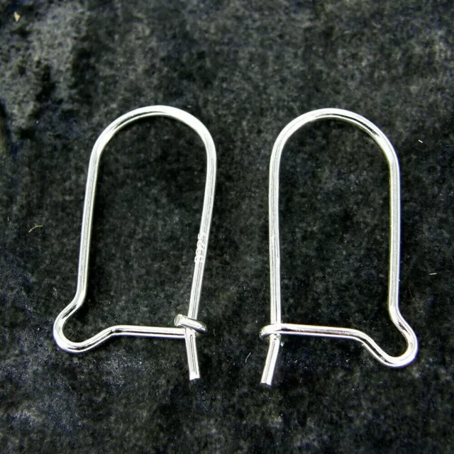 Solid 925 Sterling Silver, Kidney Earring Wires, Jewellery Findings, SE6