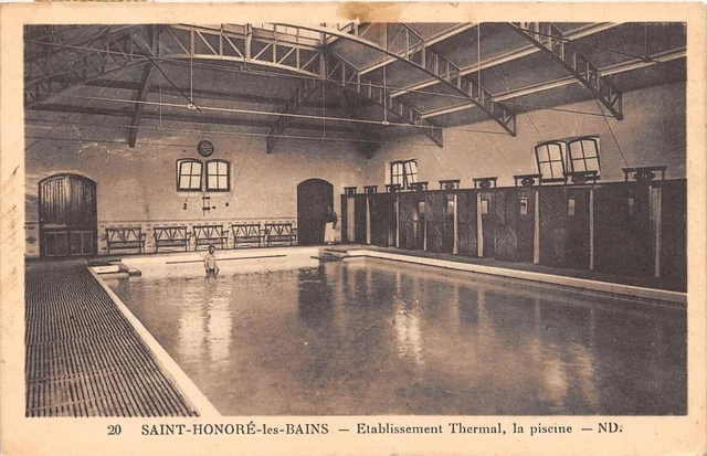 Cpa 58 Saint Honore Les Bains Etablissement Thermal Piscine