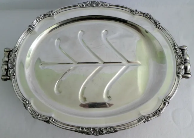 Serving Tray Platter Antique Silver Plate RARE INSULATED Hallmarked