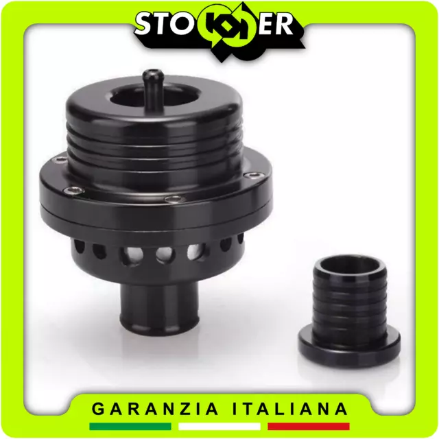 Valvola Turbo Blow Pop Off doppio pistone sfiato esterno con attacco 25mm NERO