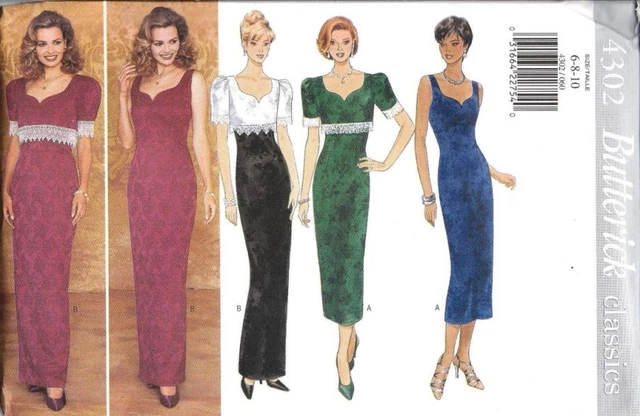 4302 UNCUT Vintage Butterick Sewing Pattern Top Dress Formal FF Classic OOP NEW