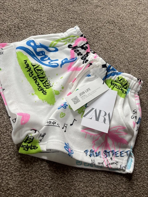 Pantaloncini in maglia bambini Zara età 6 anni stampa graffiti