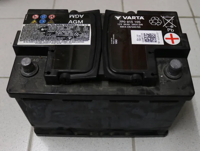 Original VW AGM Batterie 7P0 915 105 12 V 68 Ah 680 A