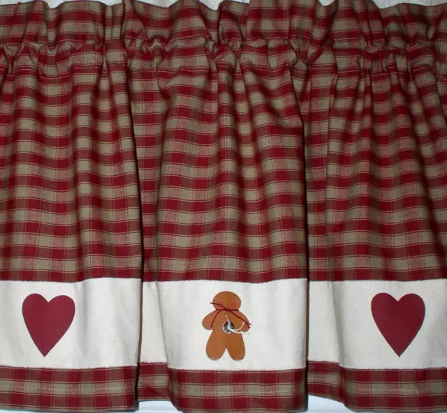 Hearts and Gingerbread Valances Tiers Runners Country Primitive Gingerbread Art