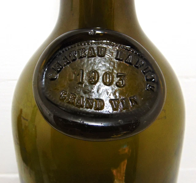 Chateau Lafite Gran Vin 1903 French Wine Bottle with Applied Glass Seal