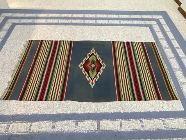 Old Mexican Saltillo Serape - 36" X 78"