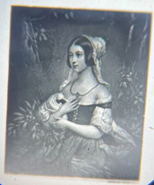Antique Bausch & Lomb Microscope Slide Microphotograph "Gardeners Daughter"