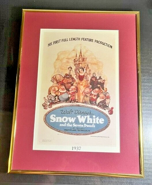 DISNEY SNOW WHITE AND THE SEVEN DWARFS 1937 MOVIE POSTER NEW £19.16 ...