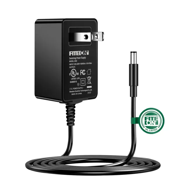 UL 5ft AC Adapter Charger For Toys Gadgets Phone DC 9V 1A 9W Power Supply Mains