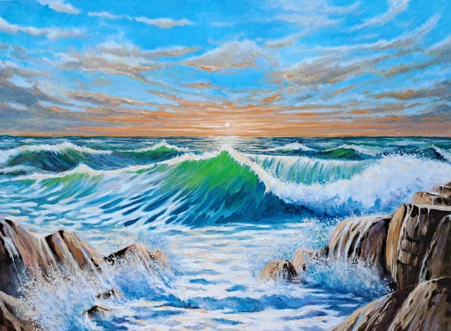 Marina di Giuseppe Aldi olio su tela 50x70