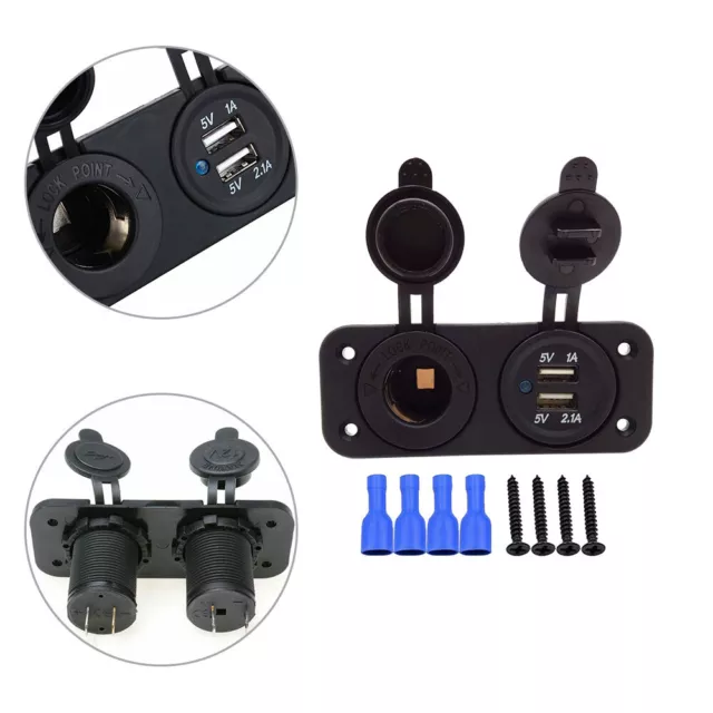 For Car Boat Bus 12V Dual-USB-Port Cigarette Lighter Socket Charger Power Outlet