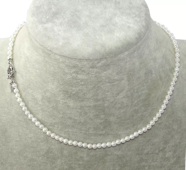 Collana girocollo in perle vere colore bianco 4/5mm ,Naturale,da donna