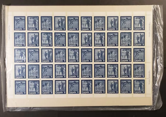 Stamps Canada Mint: 8c blue "Keep Fit" Summer philatelic sheet of 50 VF MNH