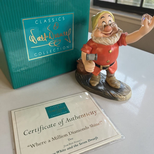WDCC "Where a Million Diamonds Shine" DOC Disney's Snow White 7 dwarfs COA