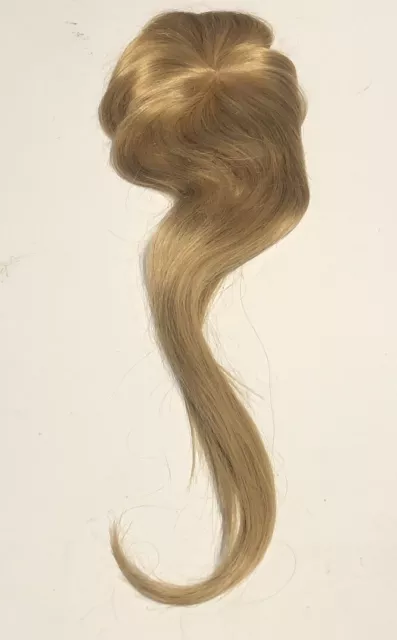 Topper Echt Remy Echthaar Toupee Clip in Haarteil Top Perücke 16"" #18 Blond