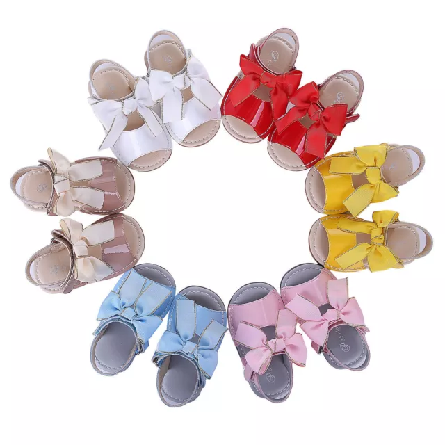 Toddle Baby Girls Bow Sandals Flat Heels Wedding Party Kids Summer Spanish Shoes