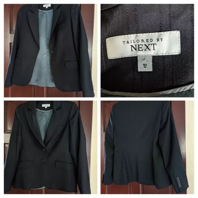 Women's Jacket Next Tailored Size 12  NAVY Smart Business Work Lined