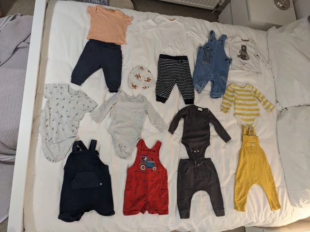 15 x 3-6 mesi vestiti bambino pacchetto grande lettino cappello tigre abiti abbinati Next