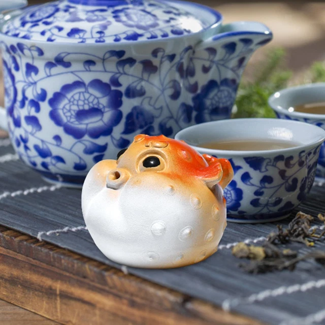 Porte-encens de bâton d'artisanat de figurine de poisson-globe pour la