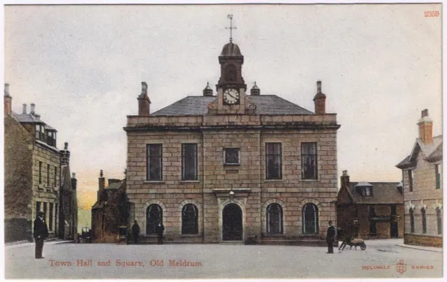 Postcard Town Hall & Square Old Meldrum Aberdeenshire Scotland UK