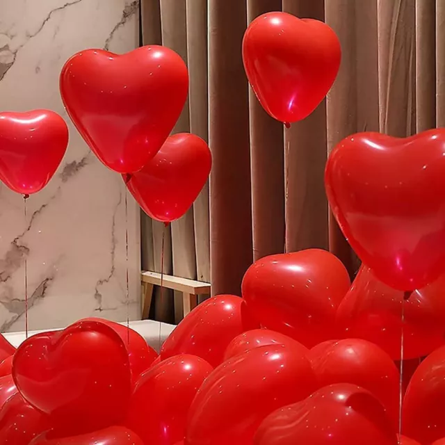 100 LOVE HEART SHAPE BALLOONS Wedding Party Romantic Baloon Birthday decoration