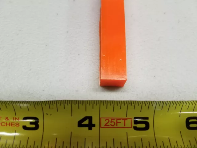 1/2" x 1/2" X 24"  URETHANE / POLYURETHANE 80 A ORANGE BAR, P/N 12379