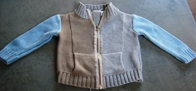 Seed Boys  Cotton Knit Zip Front Cardigan Sz 6 - 12 Months