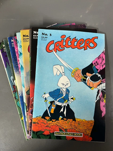 CRITTERS Lot Set #3-14 USAGI YOJIMBO Fantagraphics 11pc Anime Manga Run 🦝