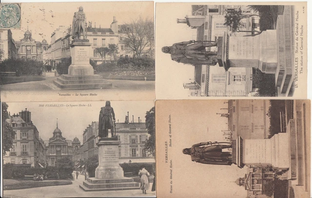 Lot de 4 cartes postales anciennes old postcards VERSAILLES VILLE statue HOCHE