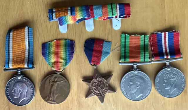 WW1 Silver BWM Star Victory WW2 Medals Merchant Navy Whittington