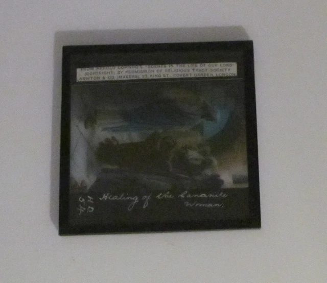 Glass Magic Lantern Slide HEALING THE CANANITE WOMAN C1900 RELIGIOUS BIBLE 2