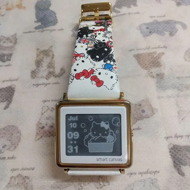 Seiko Epson Smart Canvas Hello Kitty Digital E-ink Quartz Watch w/ Box used JP