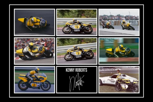 Kenny Roberts Motorcycle GP Signed Pre-Print Autograph 12x8 PHOTO Gift Print