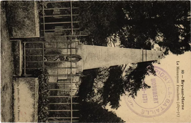 CPA Bry sur Marne Le Monument Franchetti FRANCE (1338091)