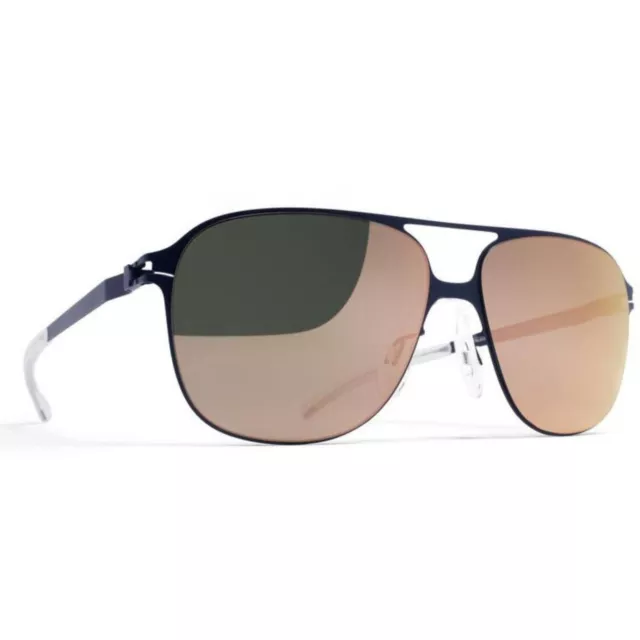 Mykita Unisex Sunglasses Navy Blue Stainless Steel Frame SCHORSCH F65