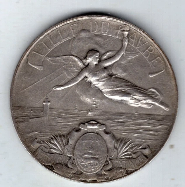 19th Century French Silver Medal Issued for Ville du Havre, Chamber of Commerce